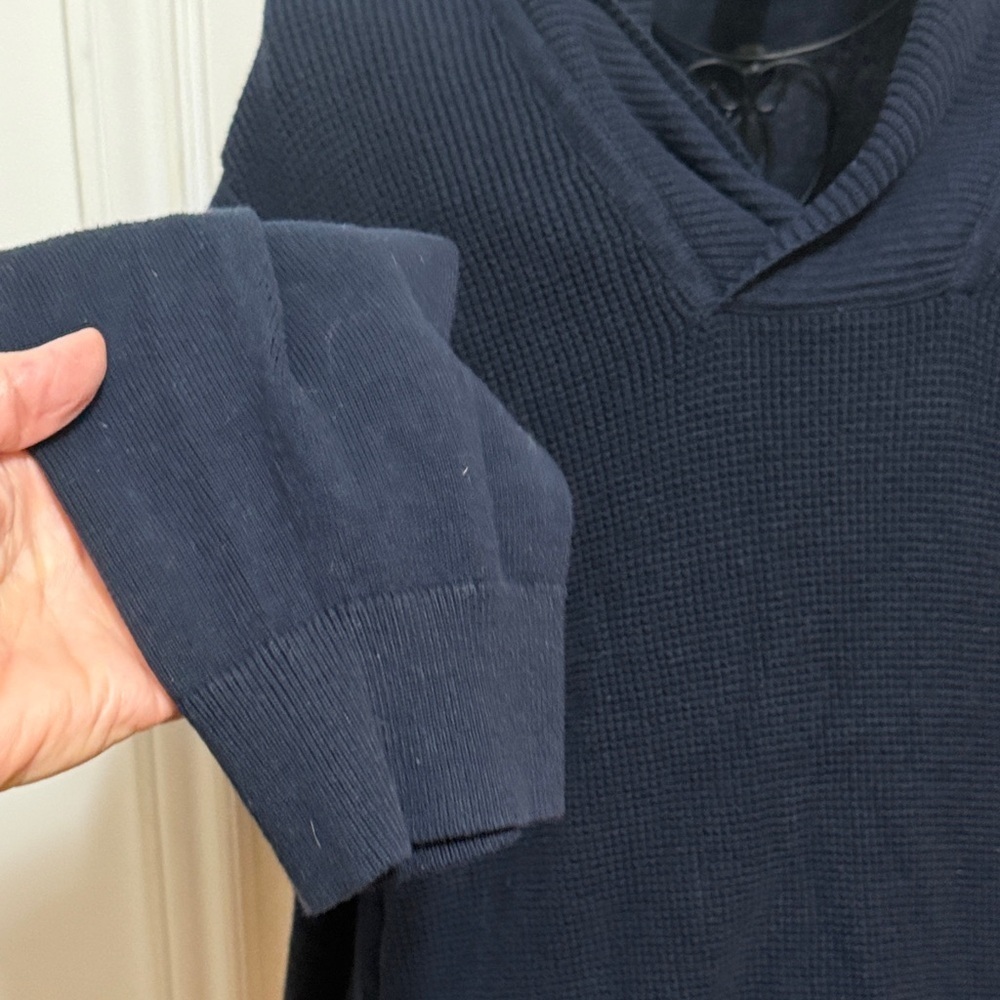 ⛄️⛄️⛄️BOGOHO ⛄️⛄️⛄️Michael Kors Dark Blue Shawl Collar Sweater-XL - Picture 6 of 9